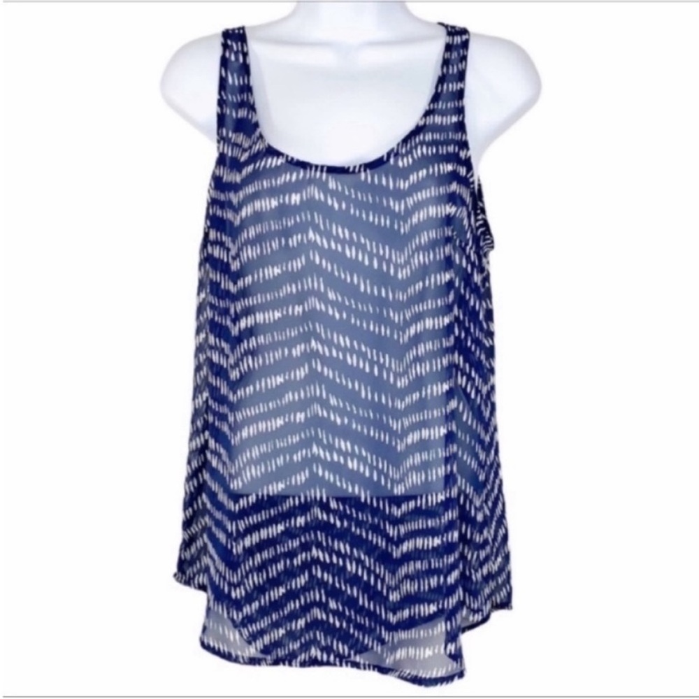 OLD NAVY Striped Sheer Tank Top M blue